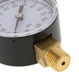 Max 1/4In NPT Side Mount 0-200psi,0-60psi Air Pressure Gauge Tester TS-50-60PSI