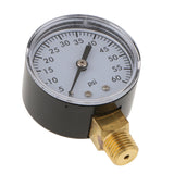 Max 1/4In NPT Side Mount 0-200psi,0-60psi Air Pressure Gauge Tester TS-50-60PSI
