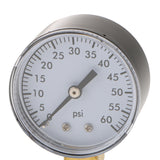 Max 1/4In NPT Side Mount 0-200psi,0-60psi Air Pressure Gauge Tester TS-50-60PSI
