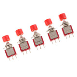 Max 5 Pieces 6mm 3-pin Mini Momentary Push Button Switch 2A 250V 5A 120V Red