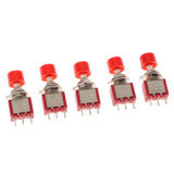 Max 5 Pieces 6mm 3-pin Mini Momentary Push Button Switch 2A 250V 5A 120V Red