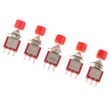 Max 5 Pieces 6mm 3-pin Mini Momentary Push Button Switch 2A 250V 5A 120V Red