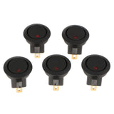 Max 5 pieces 12V 16A 3-PIN Dot Led Round Rocker Toggle Switch For Car Truck red light