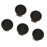 Max 5 pieces 12V 16A 3-PIN Dot Led Round Rocker Toggle Switch For Car Truck red light
