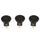 Max 5 pieces 12V 16A 3-PIN Dot Led Round Rocker Toggle Switch For Car Truck red light