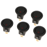 Max 5 pieces 12V 16A 3-PIN Dot Led Round Rocker Toggle Switch For Car Truck red light