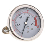 Max Maxb 1/4" NPT Side Mount 2.16"Face Compressor Compressed Air Pressure Gauge 1.6MPA