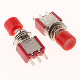 Maxbell 3 Pieces 6mm Toggle Switch Reset Button DS-612 Red Cap Reset Button C-NO-NC