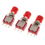 Maxbell 3 Pieces 6mm Toggle Switch Reset Button DS-612 Red Cap Reset Button C-NO-NC