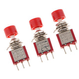 Maxbell 3 Pieces 6mm Toggle Switch Reset Button DS-612 Red Cap Reset Button C-NO-NC