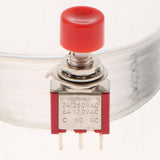 Maxbell 3 Pieces 6mm Toggle Switch Reset Button DS-612 Red Cap Reset Button C-NO-NC