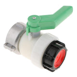 Max 1000L IBC Tank HDPE Screwable Ball Valve DN50 50mm 2" Inlet Diameter 75mm