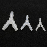 Maxbell 3 Pieces Y Type Equal Diameter Tee Hose Joints Silicone Tube 6.4mm