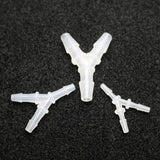 Maxbell 3 Pieces Y Type Equal Diameter Tee Hose Joints Silicone Tube 6.4mm