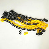 Max Maxb Plastic Safety Chain 6mm x 3800 Meter Roll Plastic Link Warning Chain Black + Yellow