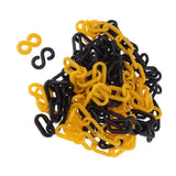 Max Maxb Plastic Safety Chain 6mm x 3800 Meter Roll Plastic Link Warning Chain Black + Yellow