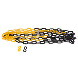 Max Maxb Plastic Safety Chain 6mm x 3800 Meter Roll Plastic Link Warning Chain Black + Yellow