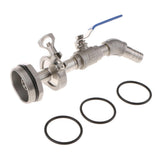 Max 45DTilt Nozzl Ball Valve Drum Adapter for 200L Stainless Steel 20MM Outlet