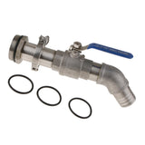 Max 45DTilt Nozzl Ball Valve Drum Adapter for 200L Stainless Steel 40.5MM Outlet