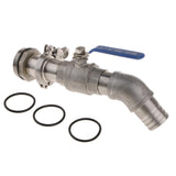 Max 45DTilt Nozzl Ball Valve Drum Adapter for 200L Stainless Steel 40.5MM Outlet