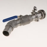 Max 45DTilt Nozzl Ball Valve Drum Adapter for 200L Stainless Steel 40.5MM Outlet