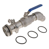 Max 45DTilt Nozzl Ball Valve Drum Adapter for 200L Stainless Steel 40.5MM Outlet