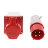 Max 380-415V 16A Waterproof Male And Female Connectors 3P+E IP44 6H Plug Socket