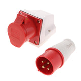 Max 380-415V 16A Waterproof Male And Female Connectors 3P+E IP44 6H Plug Socket