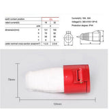 Maxbell Waterproof Power Cable Connector,Male Female Coupler 3/4P 014+214 4-Pin 16A