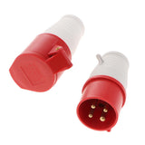 Maxbell Waterproof Power Cable Connector,Male Female Coupler 3/4P 014+214 4-Pin 16A