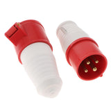 Maxbell Waterproof Power Cable Connector,Male Female Coupler 3/4P 014+214 4-Pin 16A