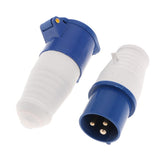 Maxbell Waterproof Power Cable Connector,Male Female Coupler 3/4P 013+213 3-Pin 16A