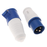 Maxbell Waterproof Power Cable Connector,Male Female Coupler 3/4P 013+213 3-Pin 16A