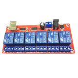 Max Maxb 6 Channel USB Relay Module Board Optocoupler Computer Control For Arduino 12V