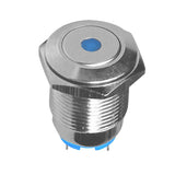 Max 16mm Metal Signal Indicator Light,12V Indicator Pilot Dash Light Blue,Flat