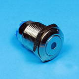 Max 16mm Metal Signal Indicator Light,12V Indicator Pilot Dash Light Blue,Flat