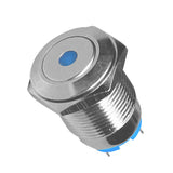Max 16mm Metal Signal Indicator Light,12V Indicator Pilot Dash Light Blue,Flat
