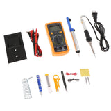 Maxbell 110V 60W Adjustable Temp Electric Soldering Iron Tool Kit Multimeter US Plug