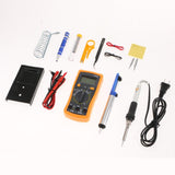 Maxbell 110V 60W Adjustable Temp Electric Soldering Iron Tool Kit Multimeter US Plug