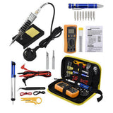 Maxbell 110V 60W Adjustable Temp Electric Soldering Iron Tool Kit Multimeter US Plug