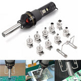 Max Maxb AC220V 450W Electronic Heat Hot Air Solder Gun Desoldering Station+ 9