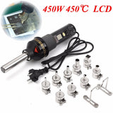 Max Maxb AC220V 450W Electronic Heat Hot Air Solder Gun Desoldering Station+ 9