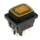 Max KCD4 On-Off-On 6Pin 220V LED Marine Rocker Toggle Switch Waterproof Yellow