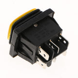 Max KCD4 On-Off-On 6Pin 220V LED Marine Rocker Toggle Switch Waterproof Yellow