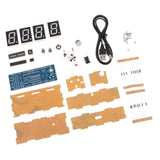 Max 4-digit DIY Digital LED Clock Kit Light Control Temp Date Time Display Red