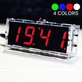 Max 4-digit DIY Digital LED Clock Kit Light Control Temp Date Time Display Red
