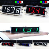 Max 4-digit DIY Digital LED Clock Kit Light Control Temp Date Time Display Red