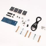 Max 4-digit DIY Digital LED Clock Kit Light Control Temp Date Time Display Red