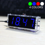 Max 4-digit DIY Digital LED Clock Kit Light Control Temp Date Time Display Blue