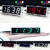 Max 4-digit DIY Digital LED Clock Kit Light Control Temp Date Time Display Blue